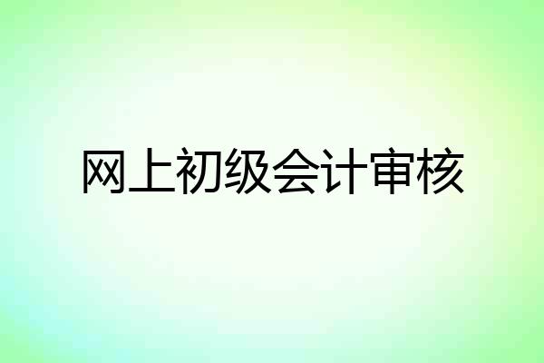 网上初级会计审核