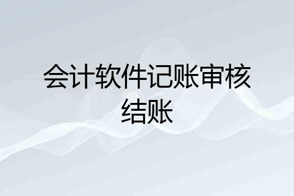 会计软件记账审核结账