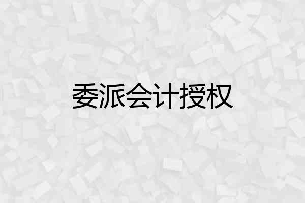 委派会计授权