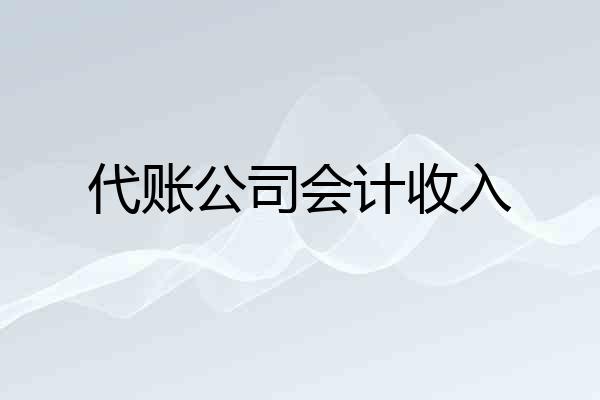代账公司会计收入