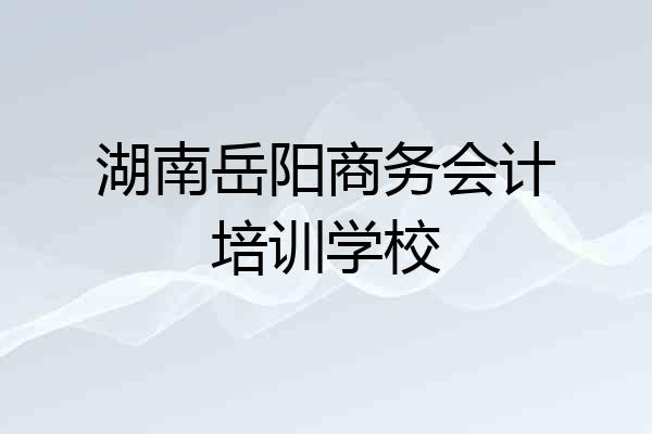 湖南岳阳商务会计培训学校