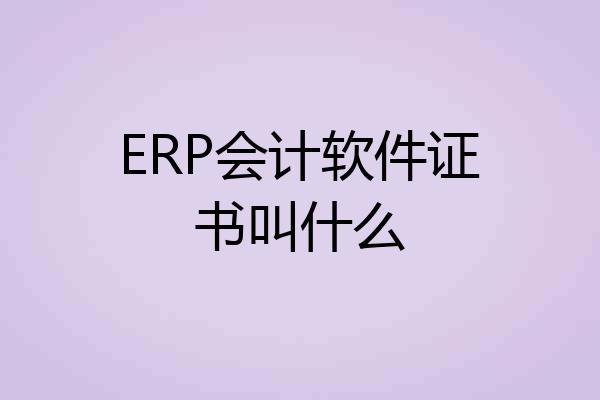 ERP会计软件证书叫什么