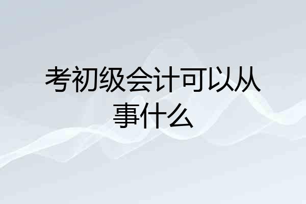 考初级会计可以从事什么