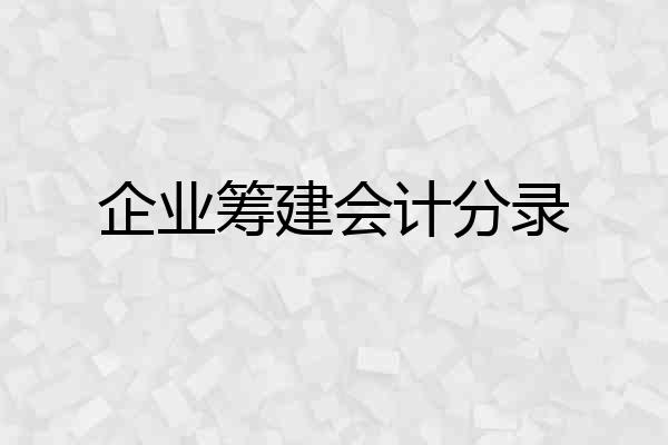 企业筹建会计分录
