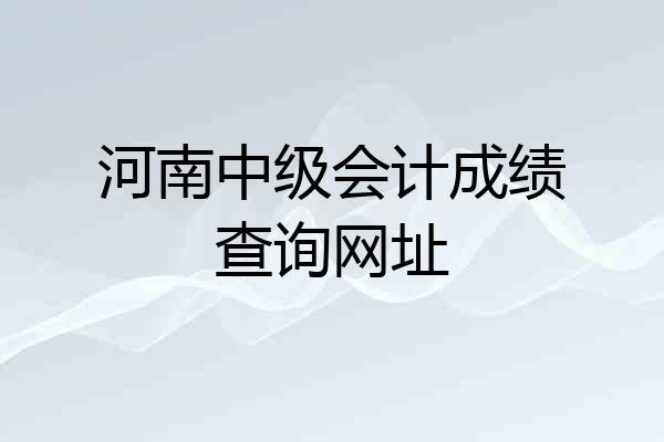 河南中级会计成绩查询网址