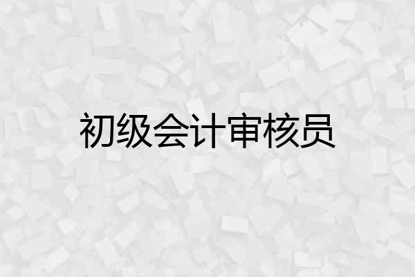 初级会计审核员