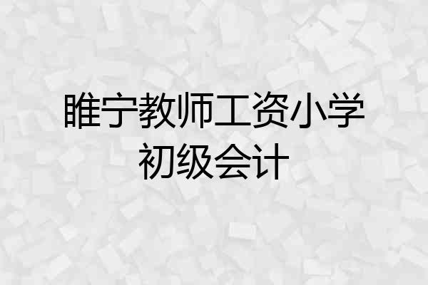 睢宁教师工资小学初级会计