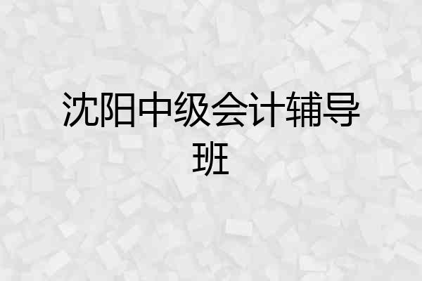沈阳中级会计辅导班