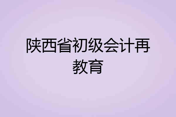 陕西省初级会计再教育