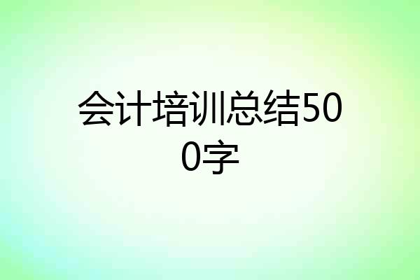 会计培训总结500字