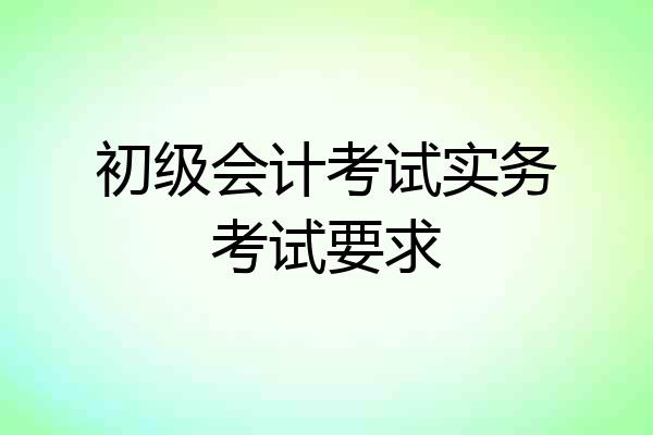初级会计考试实务考试要求