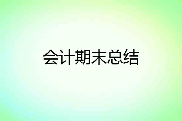 会计期末总结