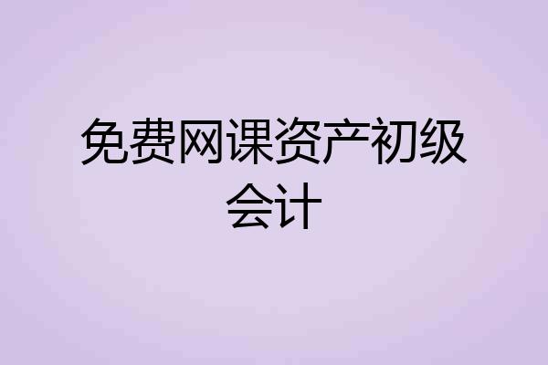 免费网课资产初级会计
