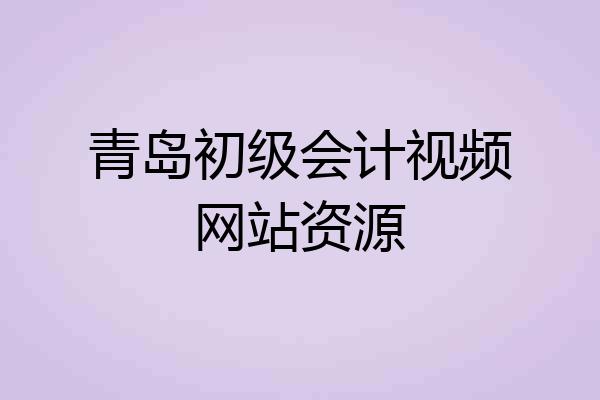 青岛初级会计视频网站资源