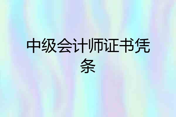 中级会计师证书凭条