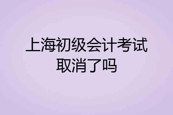 上海初级会计考试取消了吗