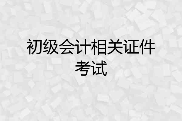 初级会计相关证件考试