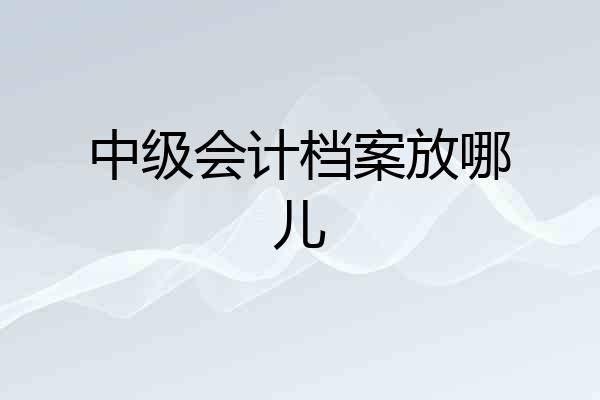 中级会计档案放哪儿