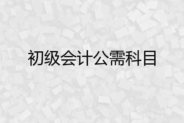 初级会计公需科目
