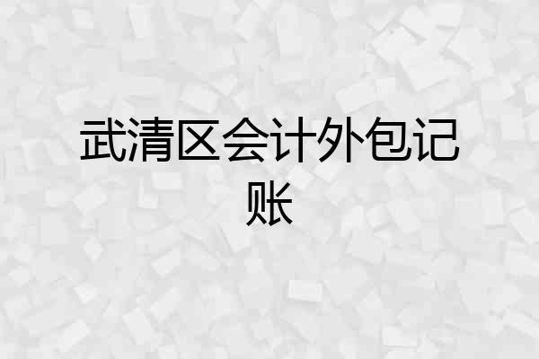 武清区会计外包记账