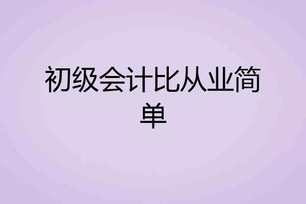 初级会计比从业简单