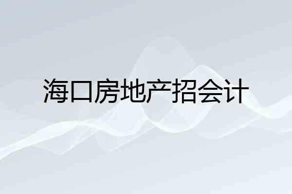 海口房地产招会计