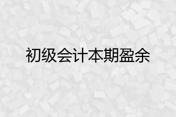 初级会计本期盈余