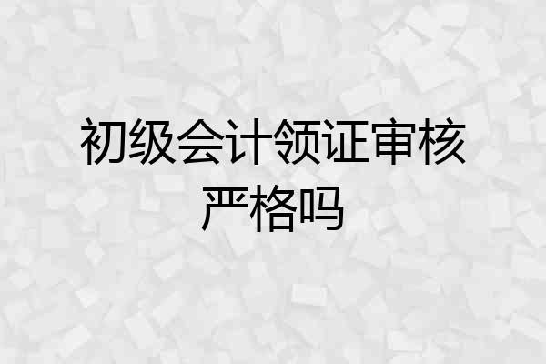 初级会计领证审核严格吗