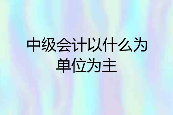 中级会计以什么为单位为主