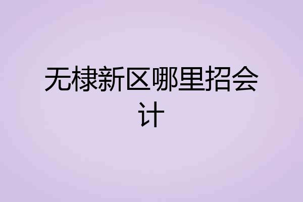 无棣新区哪里招会计
