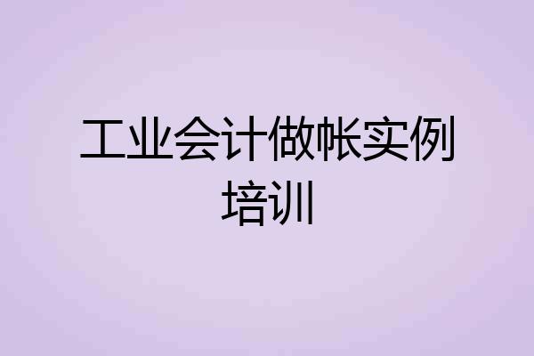 工业会计做帐实例培训