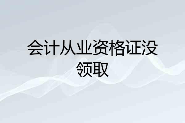 会计从业资格证没领取