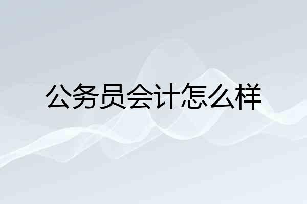 公务员会计怎么样