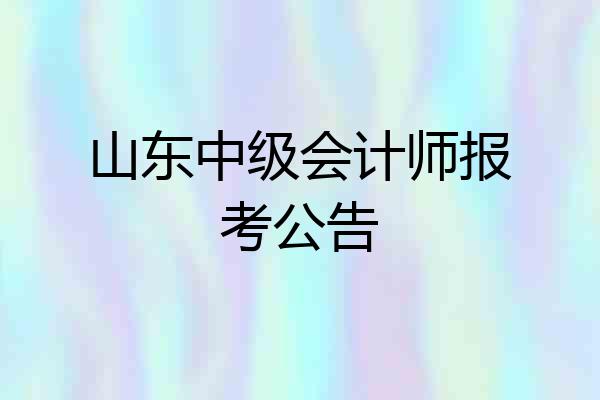 山东中级会计师报考公告