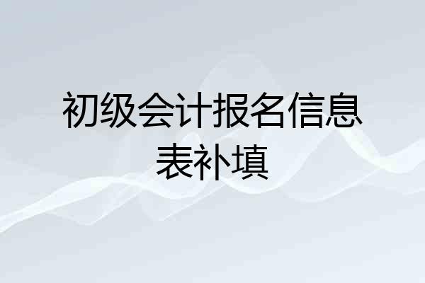 初级会计报名信息表补填