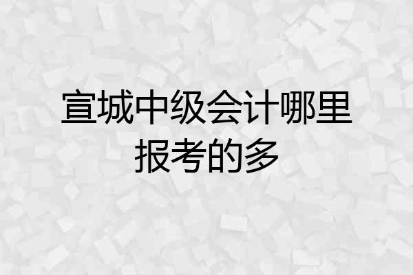宣城中级会计哪里报考的多