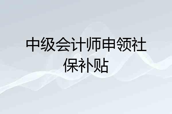 中级会计师申领社保补贴