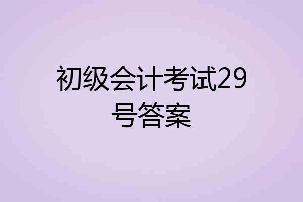 初级会计考试29号答案