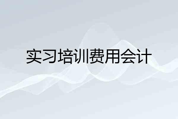 实习培训费用会计