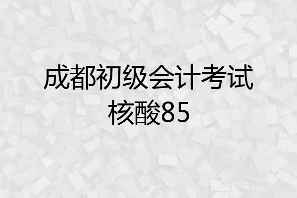 成都初级会计考试核酸85