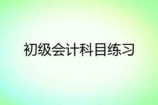 初级会计科目练习