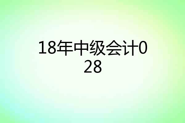 18年中级会计028