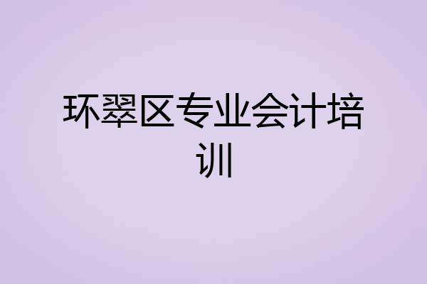 环翠区专业会计培训