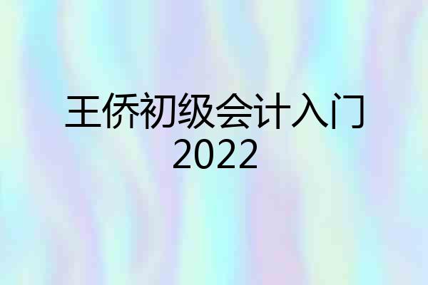 王侨初级会计入门2022