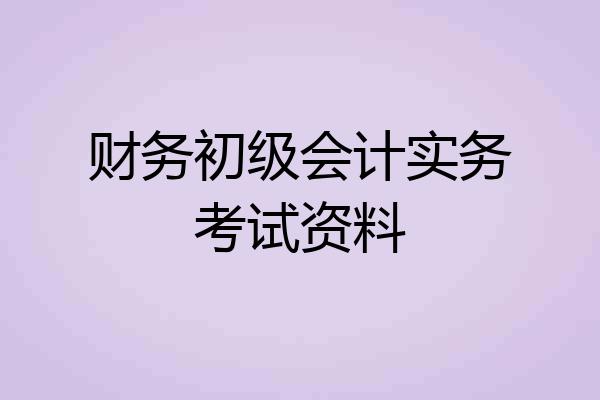 财务初级会计实务考试资料