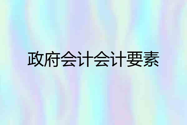 政府会计会计要素