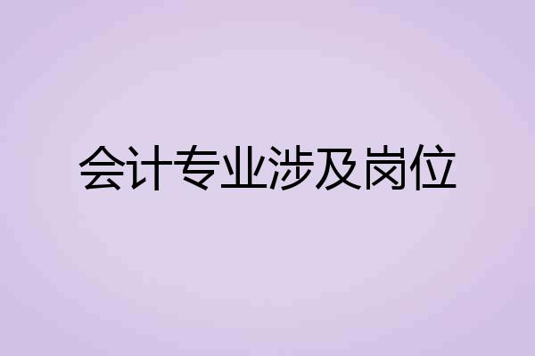 会计专业涉及岗位
