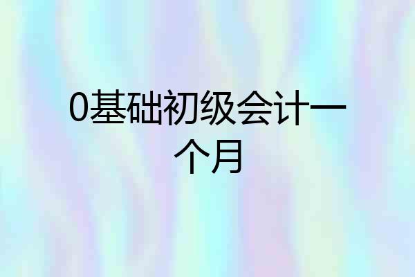 0基础初级会计一个月
