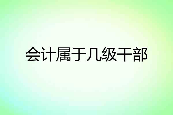 会计属于几级干部