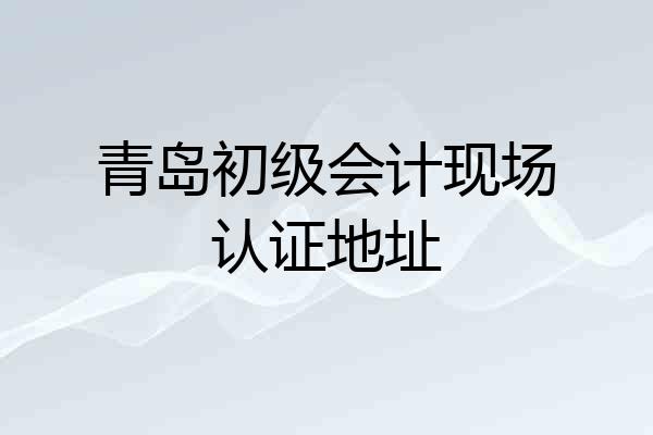 青岛初级会计现场认证地址